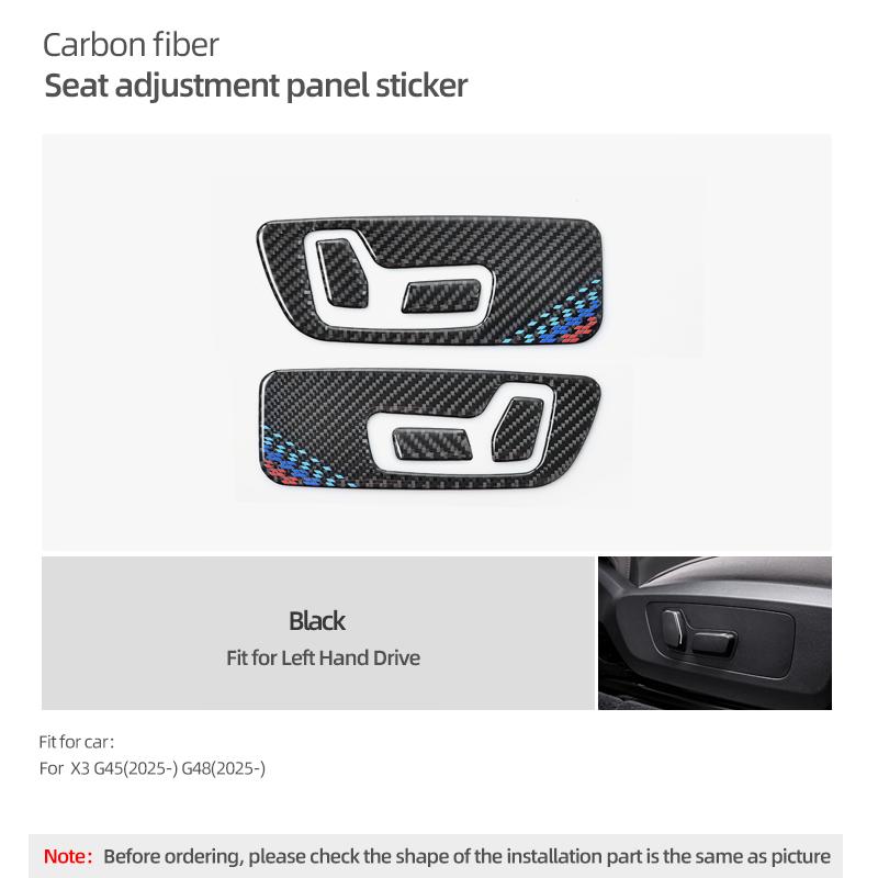 TOOR7 Carbon Fiber For BMW X3 G45 G48 2025 2026 Auto Seat Adjustment Buttons Trim Stickers Tuning Decor Car Interior Decor Accessories