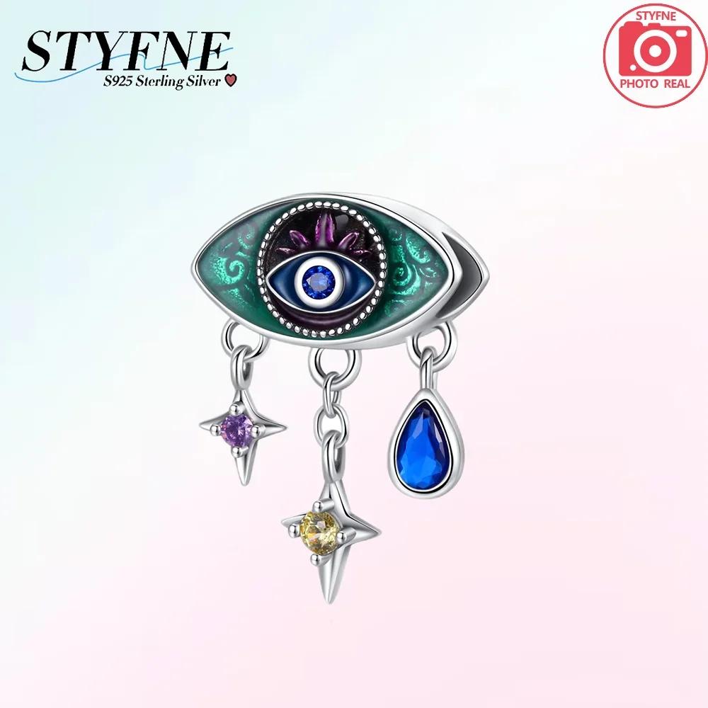 Синие Шармы Бусины Вращающийся Демонический Глаз Ладонь Луна Звездное Небо Медный Шарм Подходит для Оригинального Браслета с Подвесками Женские Украшения