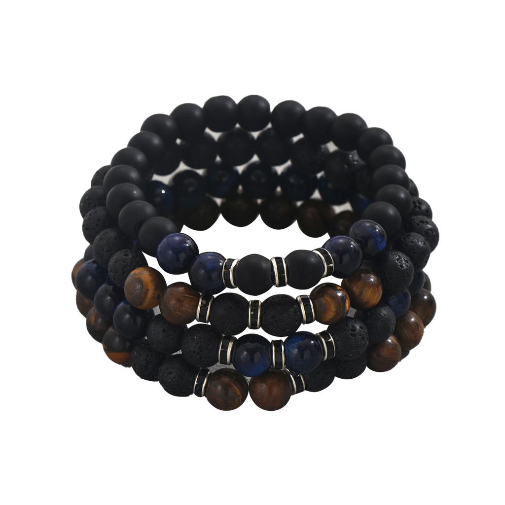 Простой геометрический новый браслет унисекс из бисера, персонализированный набор браслетов из натурального камня с несколькими дизайнами