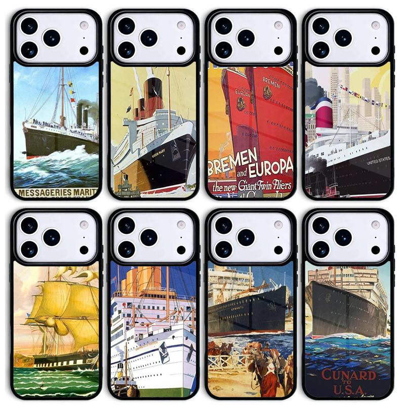Classic Liners Ships Mobile Phone Case for IPhone 17 AIR 16pro Max 15 14 13 12 11 Bumper Cover