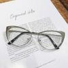 Новые модные очки для близорукости с металлической оправой, блокирующие синий свет, трендовая оправа «кошачий глаз», сверхлегкие очки для близорукости с высокой четкостью