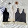 Women Thermal Tank Top V Neck Sleeveless Camisole Base Layer Thickened Fleece Lined Cami Vest Underwear Tops for Winter Cold Weather