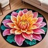 Yousheng Цветочный Плюшевый Напольный Коврик 3D Оптическая Иллюзия Круглый Коврик для Небольшой Площади Нескользящий Впитывающий Ковер для Гостиной Спальни Кухни Ванной Комнаты Дивана