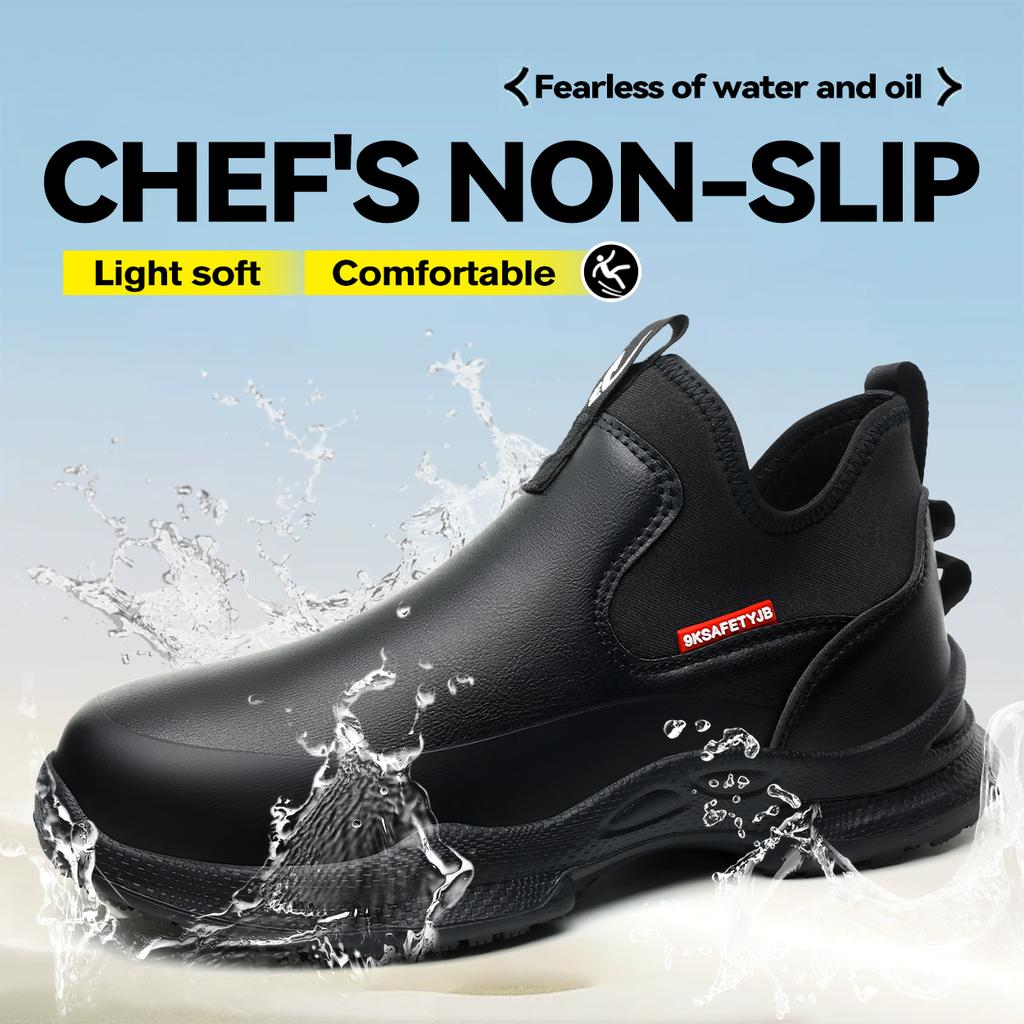 Men Women EVA Chef Shoes Non-slip Waterproof Oil-proof Shoes Comfortable Workers Leather Outdoor Fishing Chef Boots