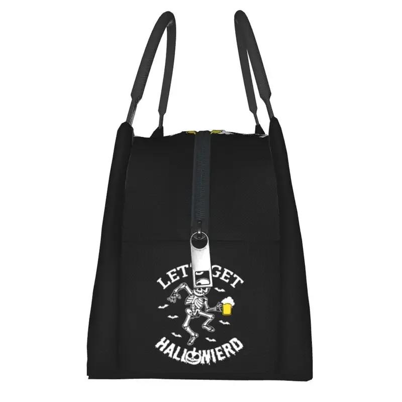 Хэллоуин Давайте станем Хэллоуирдами Скелет Многоразовые Ланч-боксы-Холодильники Термальная Сумка для Еды с Изоляцией для Путешествий, Работы, Пикника, Контейнер