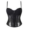Women's  Sexy LaceBack Zip Corset Top Bustier G-string Body Shapewear