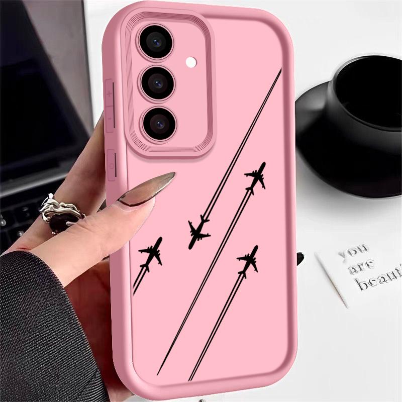 Aircraft Route Print Matte Shockproof Case For Samsung S25 S24 FE S23 Ultra S22 A16 A56 A15 A55 A36 A35 A54 A15 Lens Protection TPU Soft Phone Cover
