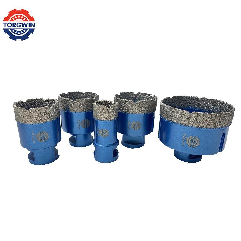 Набор алмазных сверл с резьбой M14 для сухой вакуумной пайки, керамическая плитка, кольцевая пила для гранита, мрамора, фарфора, кирпича, камня, 5 шт.