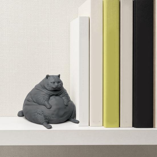 Прочный Кошачий Орнамент 3D Печатная Толстая Фигурка, Современная Сидящая Статуэтка для Декоративной Модели Настольного Декора, Коллекционный Орнамент в Форме Животного, Подарок для Влюбленных