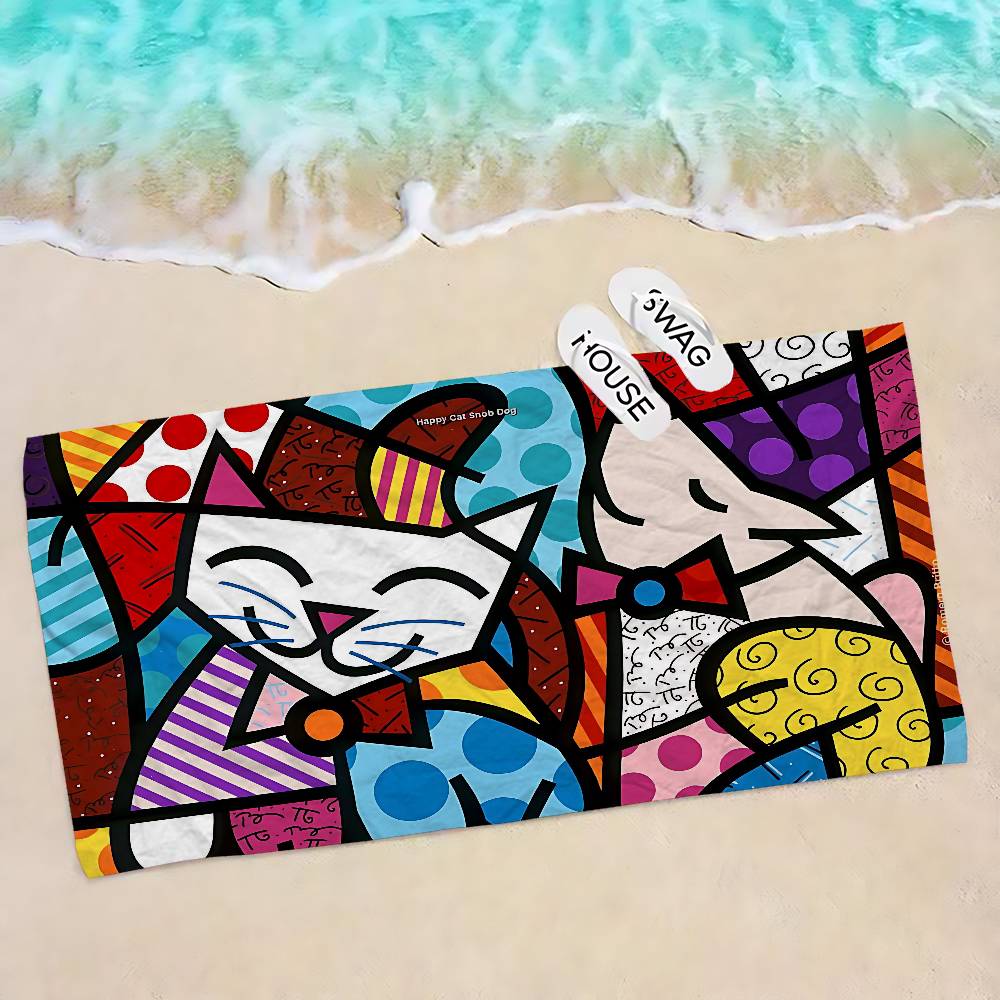 Britto Quick Drying Dish Anime Beach Swimming Towel Soft Absorbent Washcloth Children's Gifts for Kids Travel Camping Gym