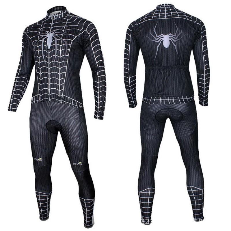 Superhero Themed Cycling Jersey Set Long Sleeve Pants With Padded Seat Men Women Kids