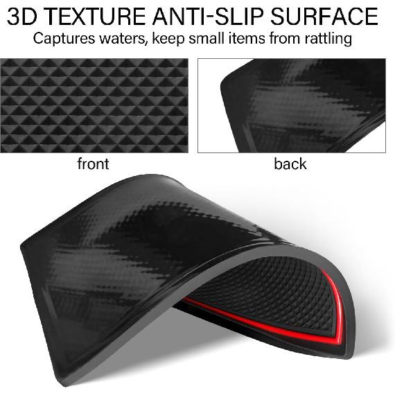 7Pcs Center Console Liners For 2024 2025 2026 Chevy Silverado/GMC Sierra 1500 & Refreshed 1500 Models, Premium Non-Slip Cup Holder Mats, Full