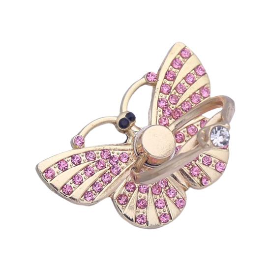 Держатель-кольцо для пальца Вращение на градус Задняя Универсальная 360 Наклейка Страз Бабочка Мобильный телефон