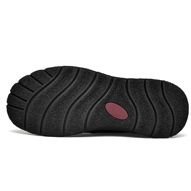 Men's Hiking Leather Boots High Top Plush Outdoor Cotton Shoes Large Size 39-46