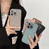 Plating Denim Leather Pattern Hard Phone Case For iPhone 16 15 14 13 12 11 Pro Max Plus With Glass Film Shockproof Back Cover