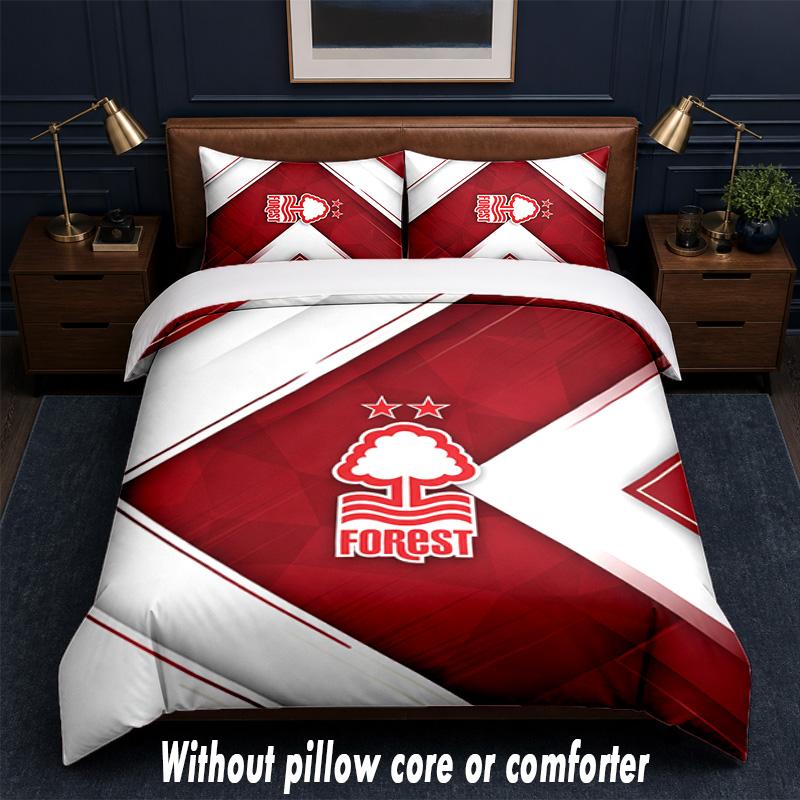 Nottingham Forest Design Bed Bedding Set 1 Duvet Cover + 2 Pillowcases Soft Breathable Household Bed Linens
