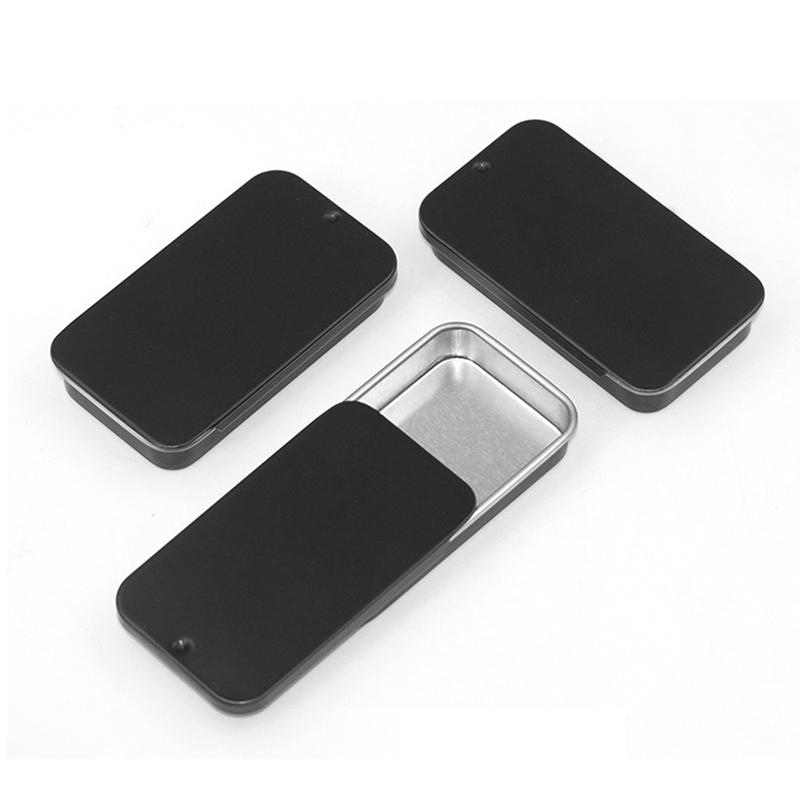 Металлическая прямоугольная пустая мини-жестяная коробка Tinplate Push Candy Table Cases Box Storage Box