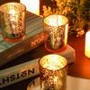 Speckled Mercury Glass Candle Holder 6/12Pcs Tealight Candle Holder for Wedding Cafe Bar Birthday Home Decoration Party Gift