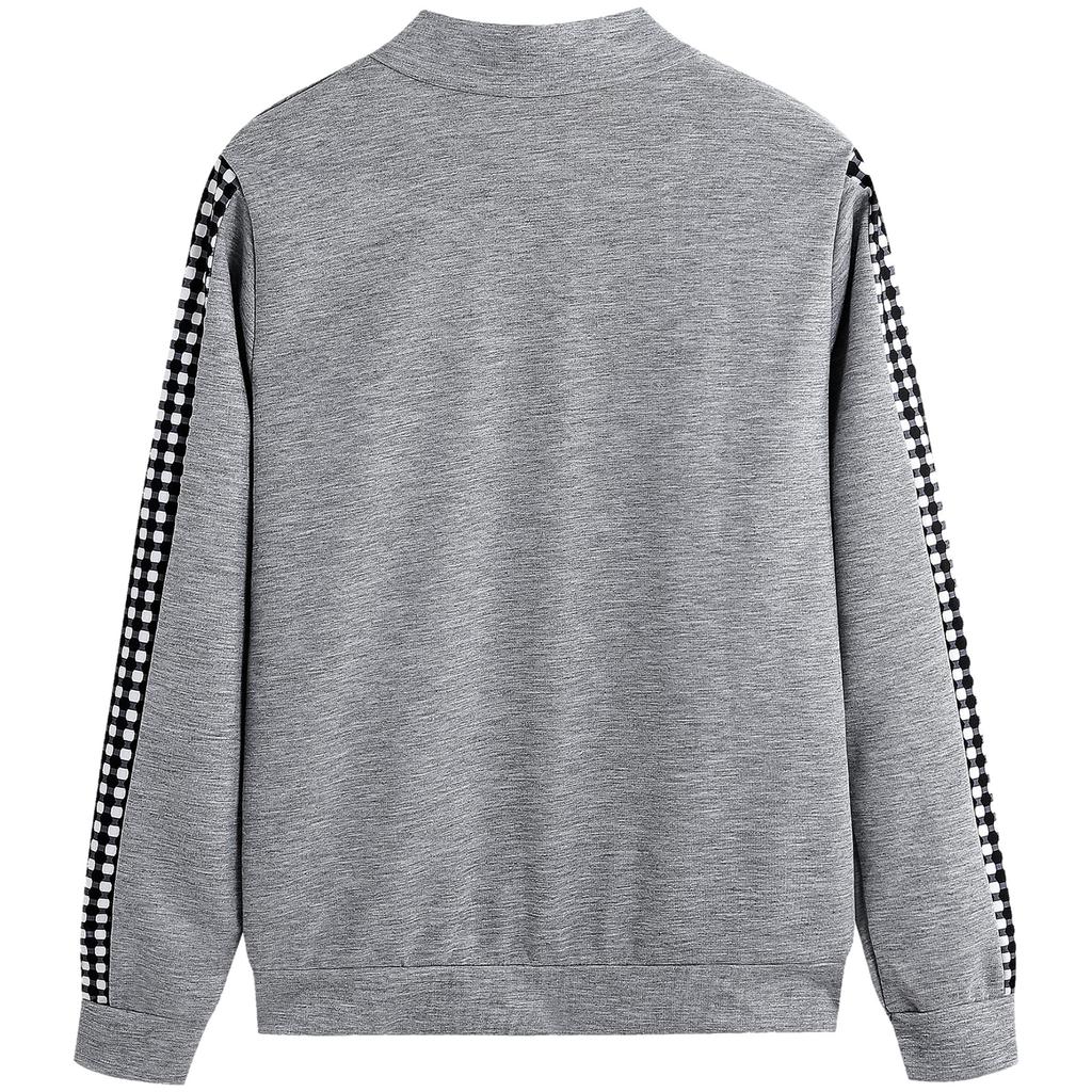 Осень   Женский Длинный Спортивный Костюм для Отдыха - Клетчатый Комплект Пэчворк с Отделкой Молниями