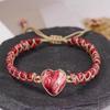Colorful Stone Bohemian Braided Bracelets Retro Heart Bead Bangle Beads Weave Bracelets  Girls