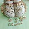 New DIY Hole Shoes Decorative Buckle Small Fragrant Plum Blossom Pearl Love LOVE Shoe Buckle Removable Rhinestone Chain