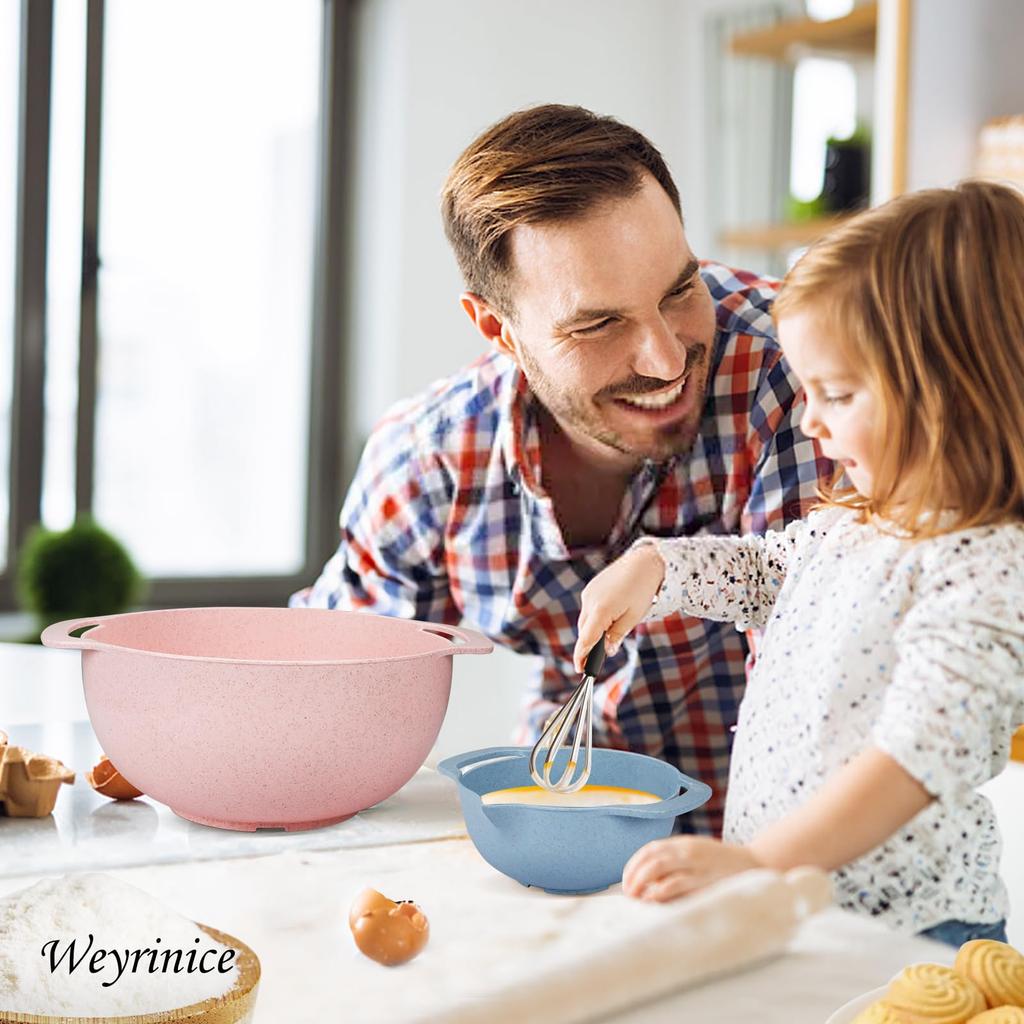 Набор пластиковых мисок для смешивания, 10 шт./набор, с мерной ложкой, разноцветные сервировочные миски для кухни, идеально подходят для выпечки, приготовления