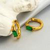 2025 New Zircon Colored Earrings Gold Plated Earrings Vintage Popular Premium Design Sense Earrings
