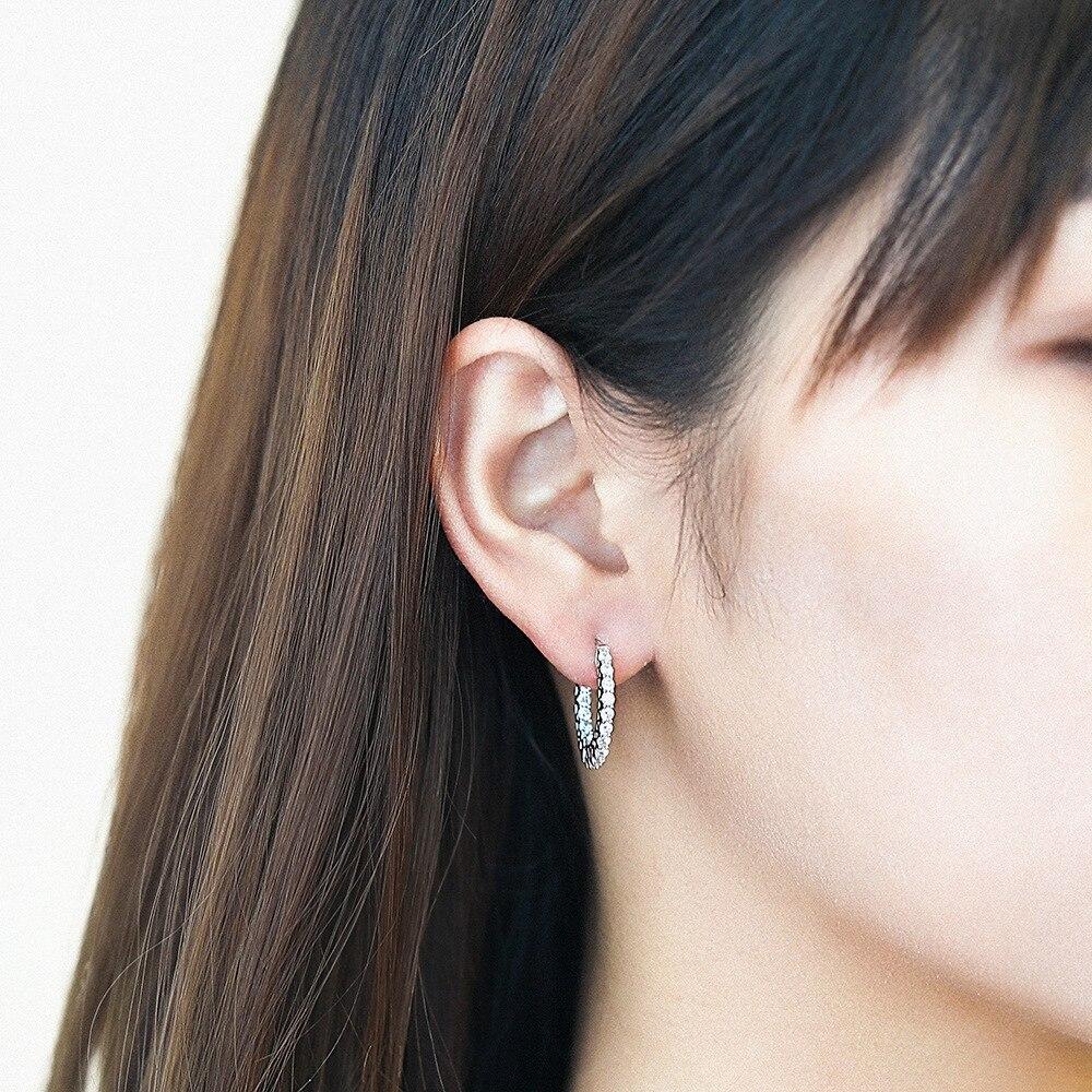 Женские серьги-кольца из стерлингового серебра 925 пробы с муассанитом, драгоценный камень, свадебная вечеринка, изящные ювелирные изделия