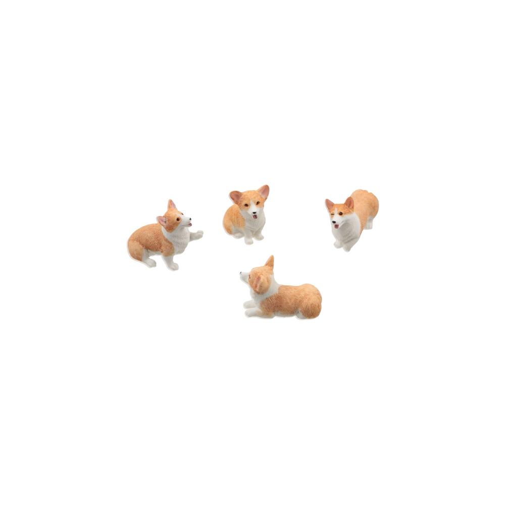 Детский Подарок Смоляные Фигурки для Детей Украшение в Машину Миниатюрные Фигурки Модель Корги Симуляция Собаки