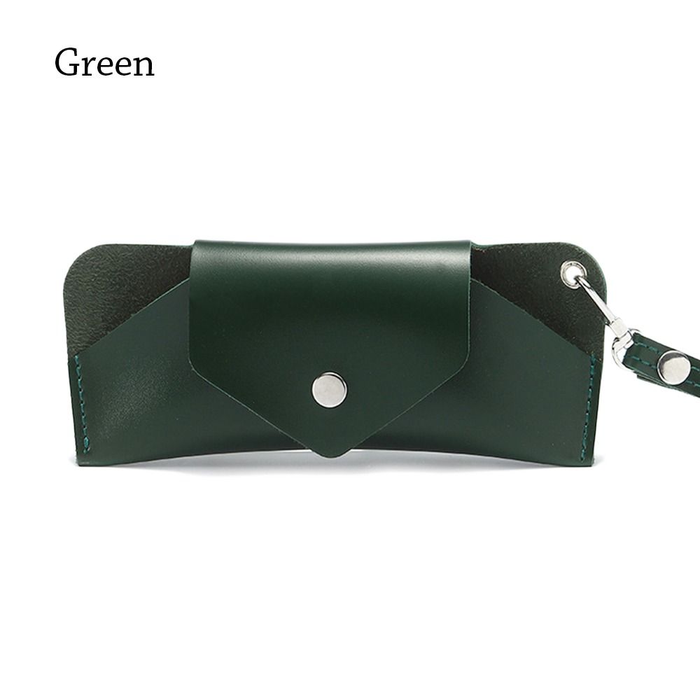 Simple Handmade Hanging Wrist Sunglasses Case PU Leather Glasses Storage Box Glasses Bag