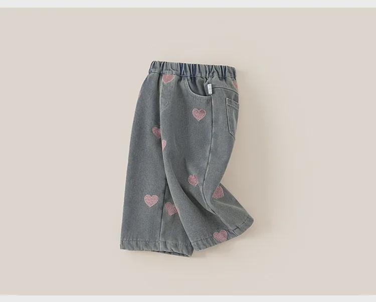 Джинсы Youbao Girls' Love: Осенний широкий прямой корейский свободный крой