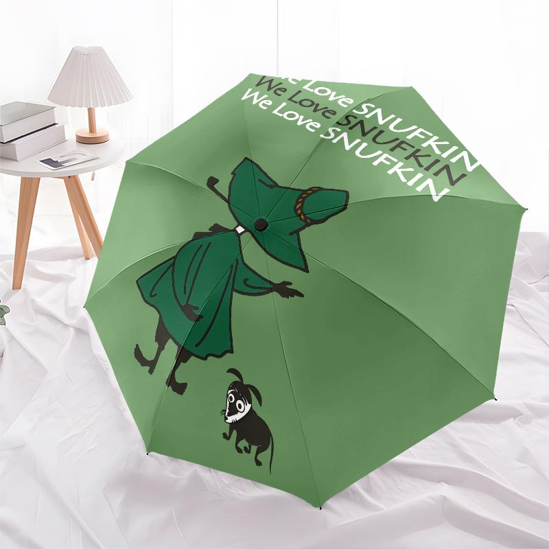 Snufkin Moomin , automatic folding umbrella, portable and foldable design, 8 ribs, a Christmas or birthday gift.