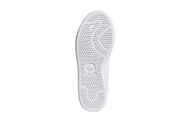 Adidas Originals Stan Smith J Comfortable Breathable Low top Kids' Skateboarding Shoes White Rose Red Teenagers FX7522