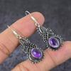 Sage Amethyst Gemstone Handmade 925 Sterling Silver Gift Jewelry Earring 2" V2w17