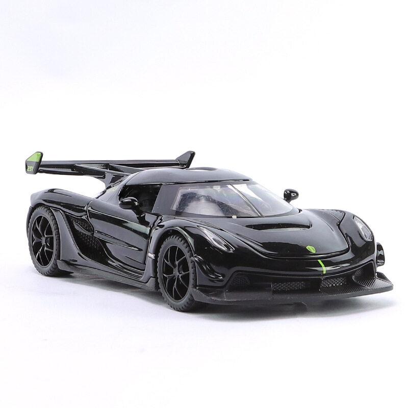 Масштаб 1/32 Koenigsegg Jesko, модель автомобиля из цинкового сплава, со светом, звуком и откидным литьем под давлением, игрушки, коллекции подарков, украшения для мальчиков