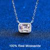 D Color 1 Carat Real Moissanite Emerald Cut Pendant Necklaces Unique Design Classic Women Wedding Link Chain Necklace Fine Jewelry