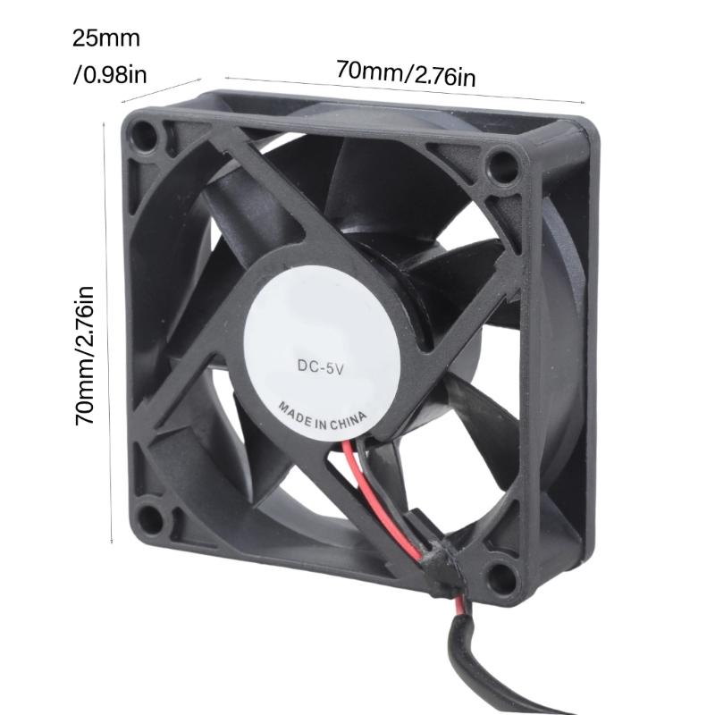 Silents 7cm 7025 USB Power Cooling Fan 5V 0.3A 28CFM for PC Gaming Consoles and 3D Printers