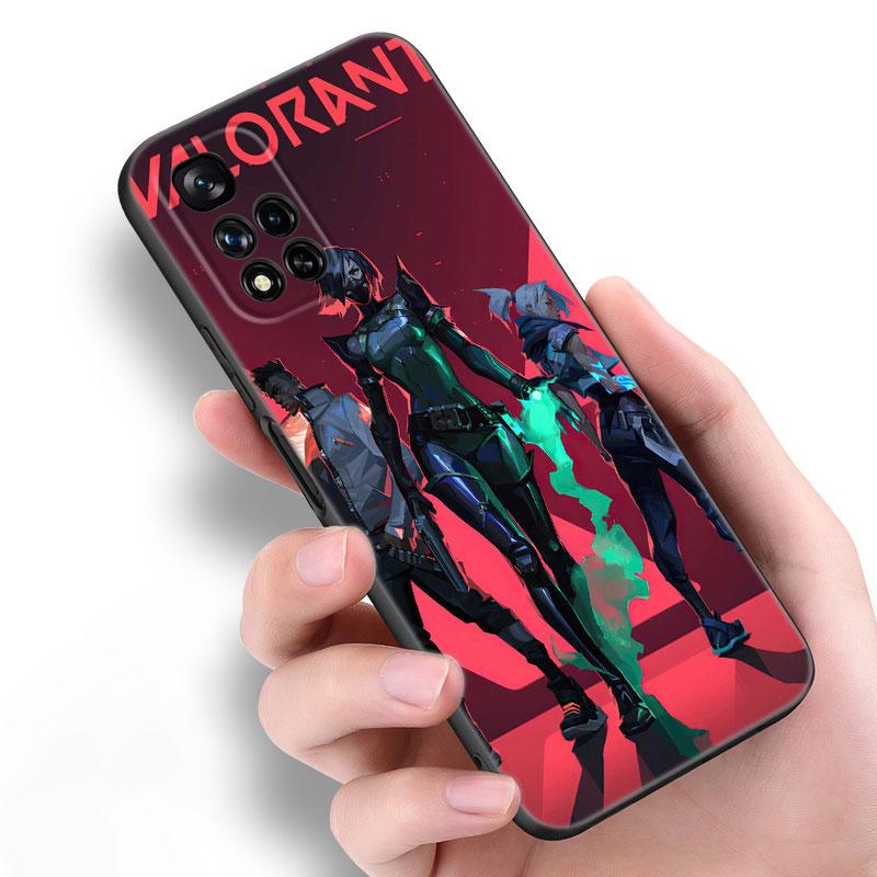 Черный силиконовый чехол для телефона Valorant Game для Xiaomi POCO X3 X4 NFC F5 M3 M4 M6 X5 X6 Pro F3 F4 GT 5G C55 C65 M5