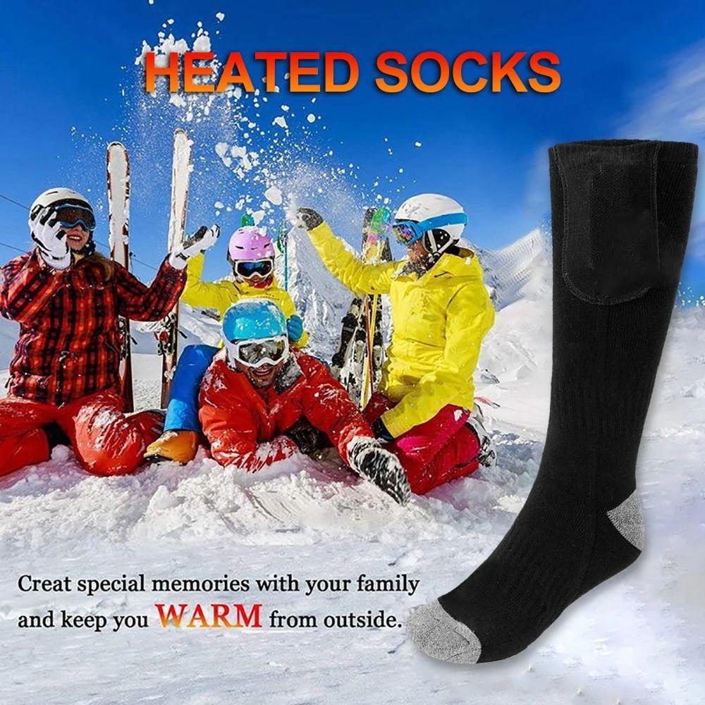 Temperature Control Electric Heated Socks Washable Winter Warm Stockings  Women