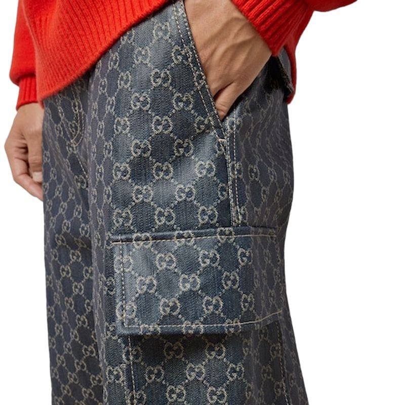 Gucci Джинсы мужские синие умеренной посадки прямые 771522-XDCTA-4390