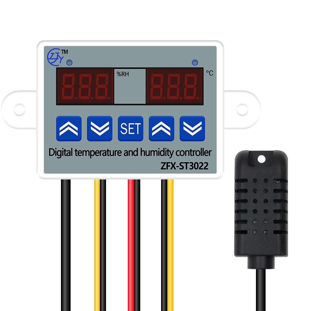 ZFX-ST3022 Temperature Controller Dual Thermometer Digital Temperature and Humidity Controller Thermostat Incubator