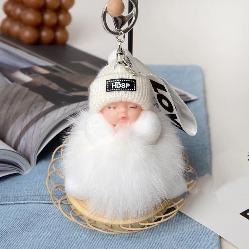 Новая мода, милая женская сумка, кулон, плюшевая подвеска, кукла для сна, автомобильный брелок, подвеска, Рождественский подарок