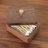 Walnut wood Cotton Swab Jar with Cover Dental Floss Box Desktop Toothpick Box  Tooth Supply