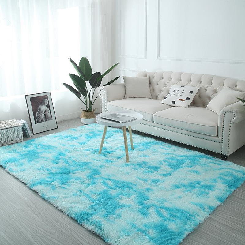 Rainbow Fluffy Rugs Anti-Skid Shaggy Area Rug Dining Room Carpet Floor Mat Home Bedroom