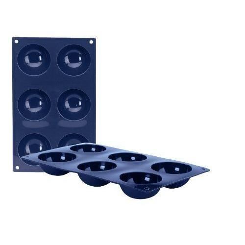 Moule - Ibili - 870033 - Forme Semisphere - 6 Cavités - Bleu - Compatible congélateur et lave-vaisselle