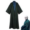 Adult Lord Voldemort Movie Cosplay Costume Mask Wand Halloween Cloak Dark Green Party Robe Cape School Uniform Outfit For Men