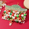 Christmas Gift Handmade Colored Soft Pottery Beaded Bracelet Set, Christmas Ornaments