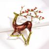 Blucome Классические рождественские броши с изображением пятнистого оленя, медная брошь в виде животного для женщин, мужчин, детей, костюм, свитер, эмалированная булавка, Рождественский подарок