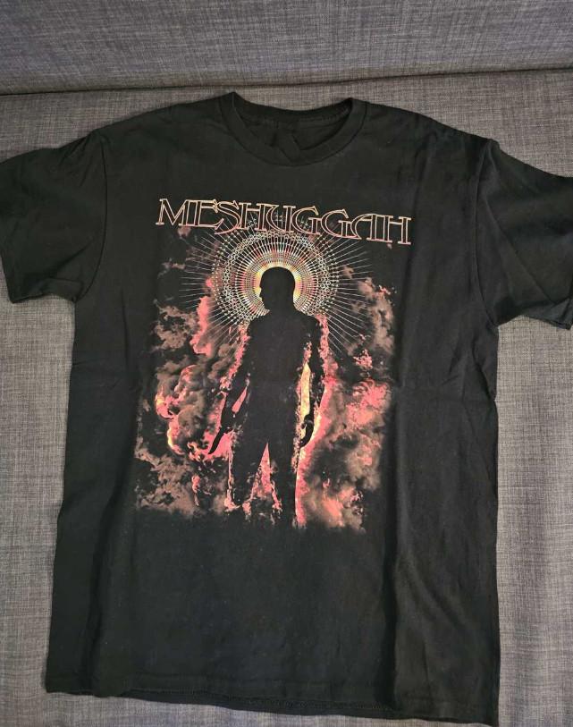 Футболка Meshuggah с сетчатым принтом, черная, из плотного хлопка, UB447