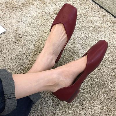 Женские туфли на плоской подошве Слипоны Квадратный носок Мокасины Женская обувь Стильные Популярные Удобные и Элегантные Дешевая Распродажа Ликвидация